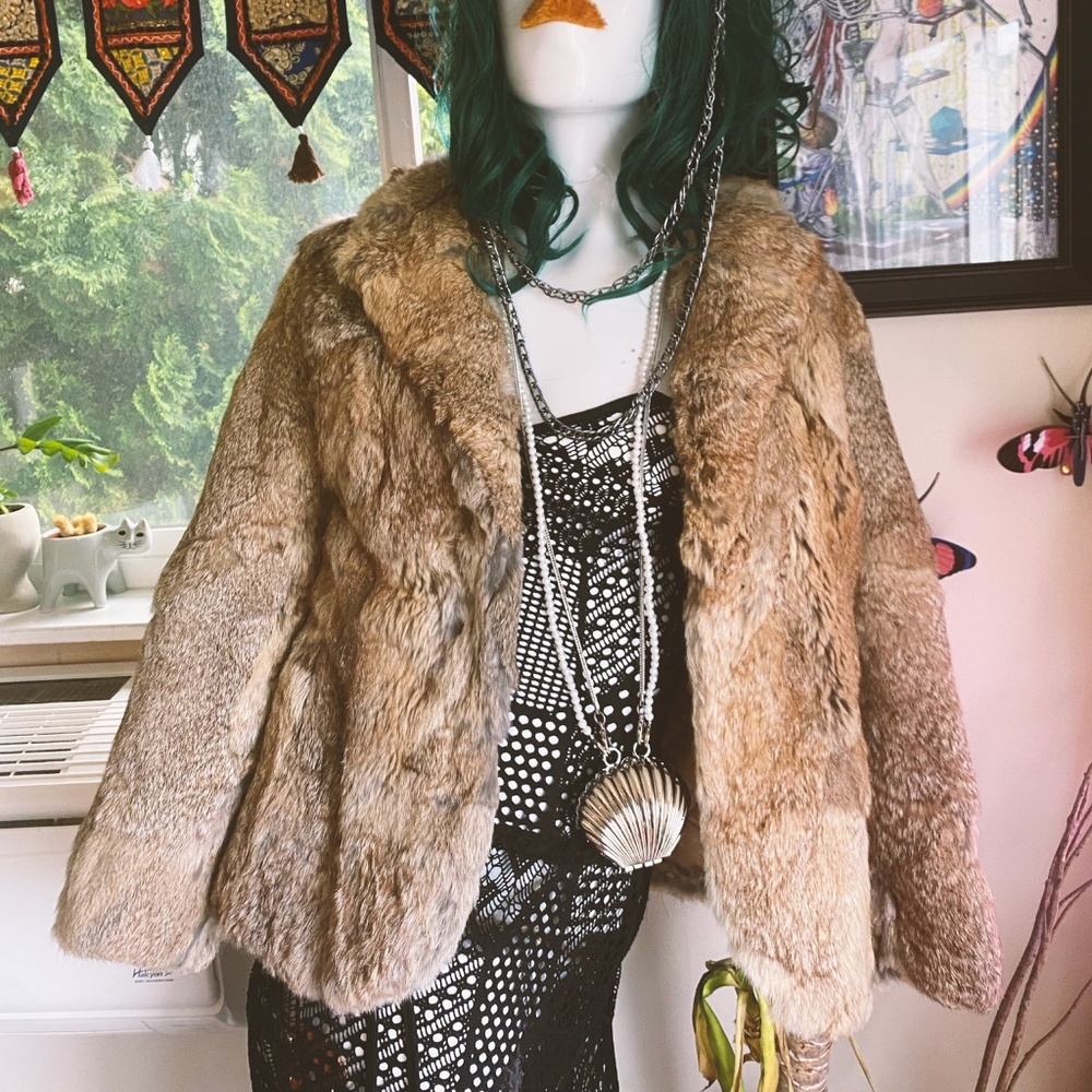 Vintage Real Coyote Fur Coat